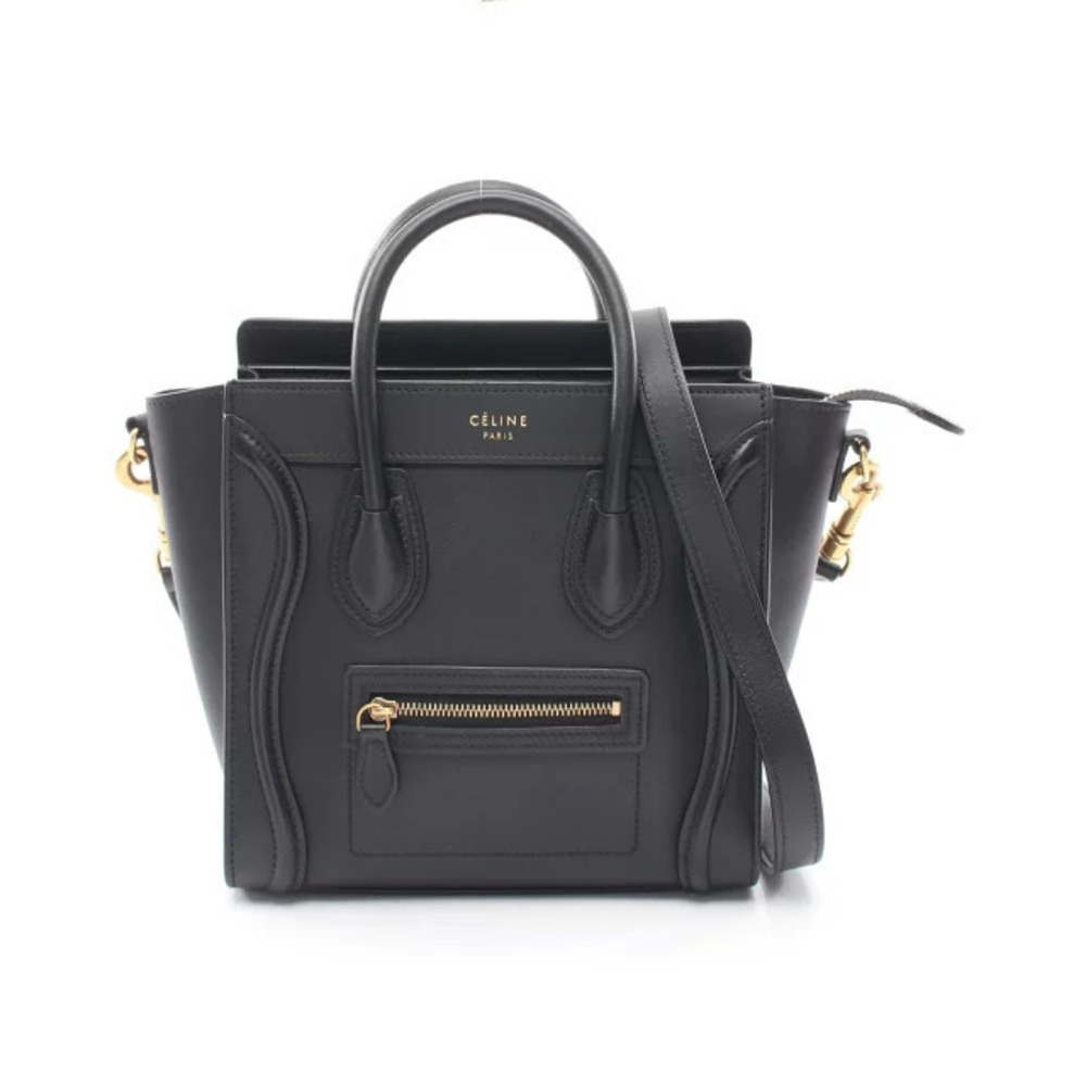 Celine Luggage Tote Shopper Handbag Leather Black